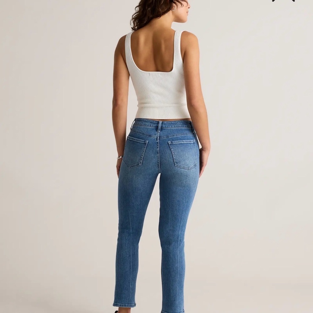 NWT Quince Luna Stretch Slim Straight Jeans Seaside Blue Size 30 - Picture 2 of 9